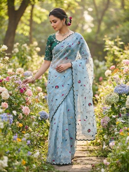 Vinayak gotafoil work saree holsel kapda market